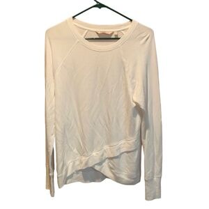 Athleta Criss Cross Pullover Sweatshirt in White Small